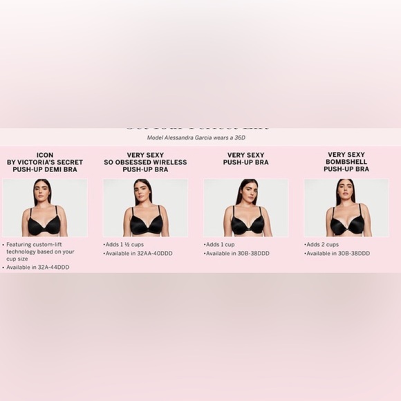 Victoria’s Secret Very Sexy Bombshell Add 2 Cup Size Shine Strap Push Up Bra NWT - Picture 5 of 7